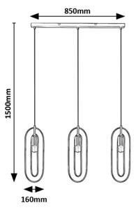 Lustră pe cablu Rabalux 72264 ROVIER 3xE27/40W/230V