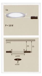 Corp de iluminat încastrat pentru baie Paulmann 92075 LED/18W IP44 QUALITY LINE 230V IP44