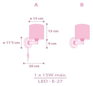 Dalber 42499 - Aplica de perete pentru copii FAIRY DREAMS 1xE27/15W/230V