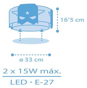 Plafonieră pentru copii Dalber 61816 BLUE HERO 2xE27/15W/230V