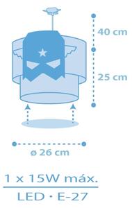 Lustră pentru copii Dalber 61812 BLUE HERO 1xE27/15W/230V