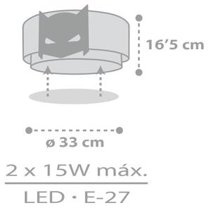 Plafonieră pentru copii Dalber 61806 DARK HERO 2xE27/15W/230V