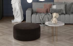 Taburet lemn masiv Pedro Rotund 75x42 cm - maro inchis