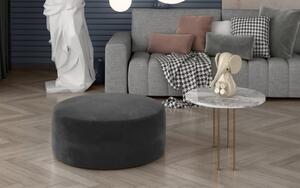 Taburet lemn masiv Pedro Rotund 75x42 cm - gri inchis