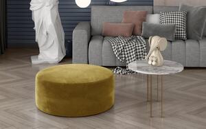 Taburet lemn masiv Pedro Rotund 75x42 cm - galben