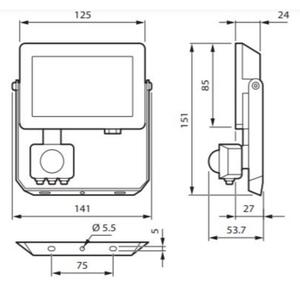 Proiector LED cu senzor Philips DECOFLOOD LED/20W/230V IP65