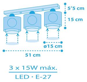Plafonieră pentru copii Dalber 60653 PIRATE ISLAND 3xE27/15W/230V