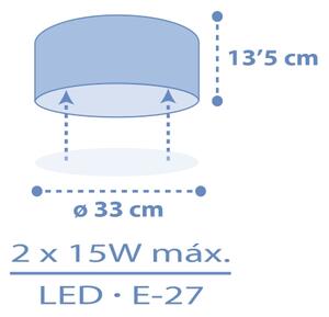 Plafonieră pentru copii Dalber 42006T COLOR LIGHT 2xE27/15W/230V albastru
