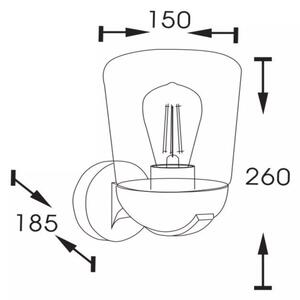 Lampă de perete de exterior Lucide 27837/01/30 TULSA 1xE27/40W/230V IP44 negru