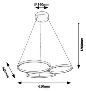 Lustră LED pe cablu Rabalux 72297 FORMAND LED/38W/230V negru