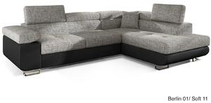 Colțar lemn masiv Extensibil Amina 275x202cm Ladă Depozitare Personalizabil - Berlin 01/ Soft 11