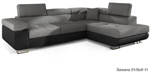 Colțar lemn masiv Extensibil Amina 275x202cm Ladă Depozitare Personalizabil - Sawana 21/Soft 11