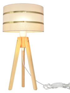 Lampă de masă HELEN 1xE27/15W/230V crem/auriu/pin