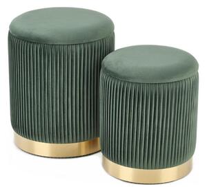 SET 2x taburet MONTY d. 36/44 cm verde/auriu