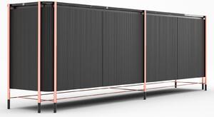 Bufet lemn masiv Calista Negru-Rose Gold L 240 x A 47 x H 80 cm - Lemn