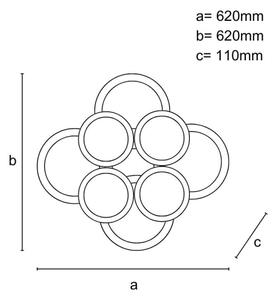 Lustră LED dimabilă aplicată LED/200W/230V 3000-6500K + telecomandă