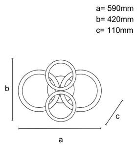 Lustră LED dimabilă aplicată LED/100W/230V 3000-6500K + telecomandă