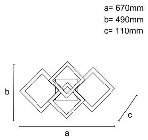 Lustră LED dimabilă aplicată LED/95W/230V 3000-6500K + telecomandă