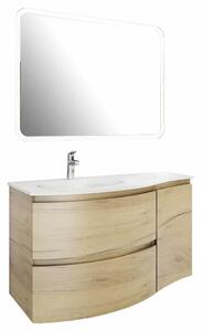 Set lemn masiv Mobilier Baie Suspendat Aledo - Natur texturat