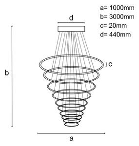 Lustră LED dimabilă aplicată LED/370W/230V 3000-6500K + telecomandă
