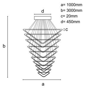 Lustră LED dimabilă aplicată LED/385W/230V 3000-6500K + telecomandă