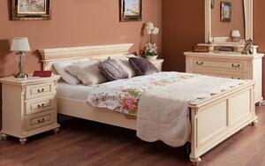 Pat lemn masiv crem Roberta Patinat - 160x200