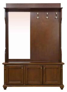 Garderobă lemn masiv nuc - L 144 x A 35 x H 190 cm