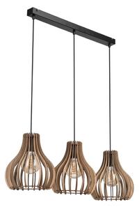 Lustră pe cablu TUCCI 3xE27/15W/230V stejar/negru