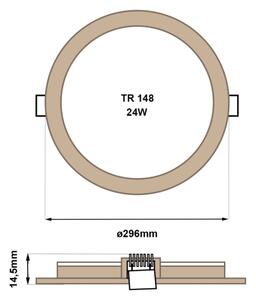 Corp de iluminat LED încastrat CIRCLE LED/24W/230V 4200K 29,6 cm maro