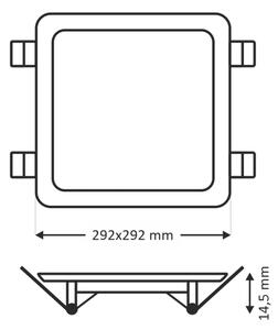 Corp de iluminat LED încastrat SQUARE LED/24W/230V 4200K 29,2x29,2 cm maro