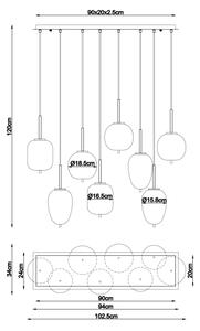 Lustră pe cablu Globo 15345-8A negruY 8xE14/40W/230V