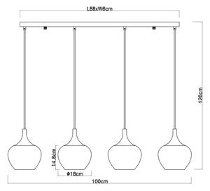 Lustră pe cablu Globo 15548-4HG MAXY 4xE27/40W/230V