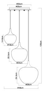 Lustră pe cablu Globo 15548-3HG MAXY 3xE27/40W/230V