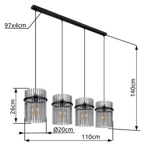 Lustră pe cablu Globo 15698-4H GORLEY 4xE27/60W/230V