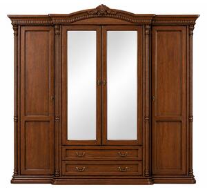 Dulap lemn masiv Briston 4 usi si 2 sertare, 240 × 68 × 233 cm
