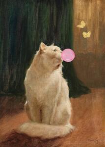 Ilustrație Bubble Gum and Cat, The Art Concept, (30 x 40 cm)