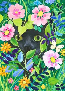 Ilustrare Secret Garden Hidden Cat Art, Isabelle Brent, (30 x 40 cm)