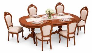 Set lemn masiv Dining Briston 6 Scaune și Masă Extensibilă