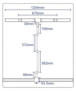 Lampă LED flexibilă birou, dimabilă, 36W, 230V, 3000-6500K, CRI 92, negru