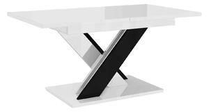 Masă lemn masiv alb Dining extensibilă Royal Stage 140/180x80 cm -Negru