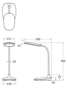 Lampă LED tactilă dimabilă de masă Globo 58455W BOTAL LED/9W/230V