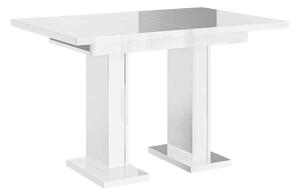 Masă lemn masiv alb Dining extensibilă Illumina Crest 120/160x80 cm