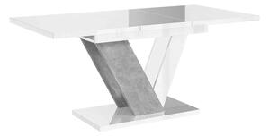 Masă lemn masiv alb Dining extensibilă Harmonique 120/160x80 cm