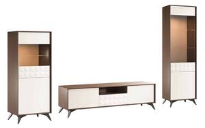 Set lemn masiv nuc Living Zion 3 Piese Crem-