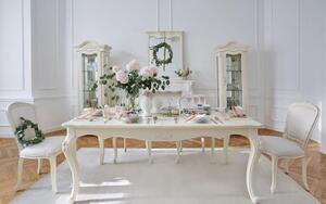 Masă lemn masiv alb Dining Extensibilă Paris 180/, 240 × 100 × 80 cm
