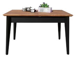Masă lemn masiv Dining Extensibilă Timeless 120/ Negru, 160 × 80 × 76 cm