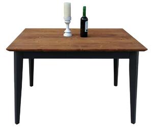 Masă lemn masiv Dining Timeless Negru, 120 × 80 × 76 cm