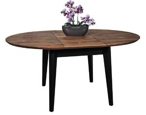 Masă lemn masiv Dining Rotundă Extensibilă Timeless 110/150x76 cm Negru