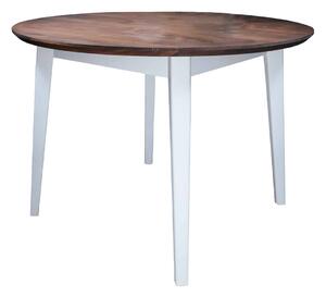 Masă lemn masiv alb Dining Rotundă Timeless 110x76 cm