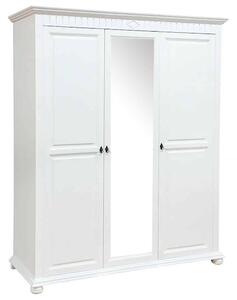 Dulap lemn masiv alb Natalie cu Oglindă, 170 × 60 × 210 cm